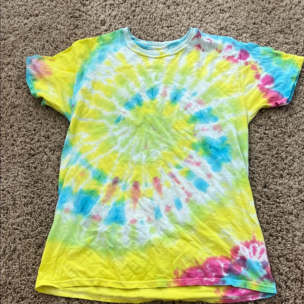 Hanes Kids Tie-Dye T-Shirt - Yellow, Blue, Pink